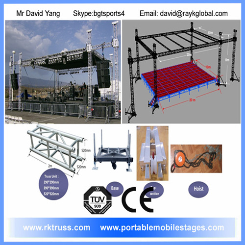 RK portable stage usually matches with truss