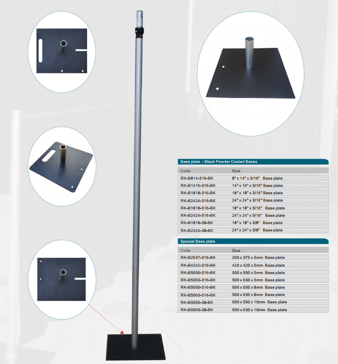 Adjustable Upright And Crossbar With Base Plate