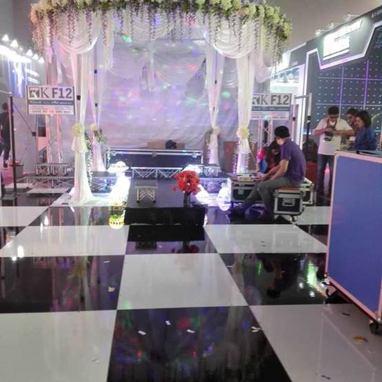 white and black dance floor